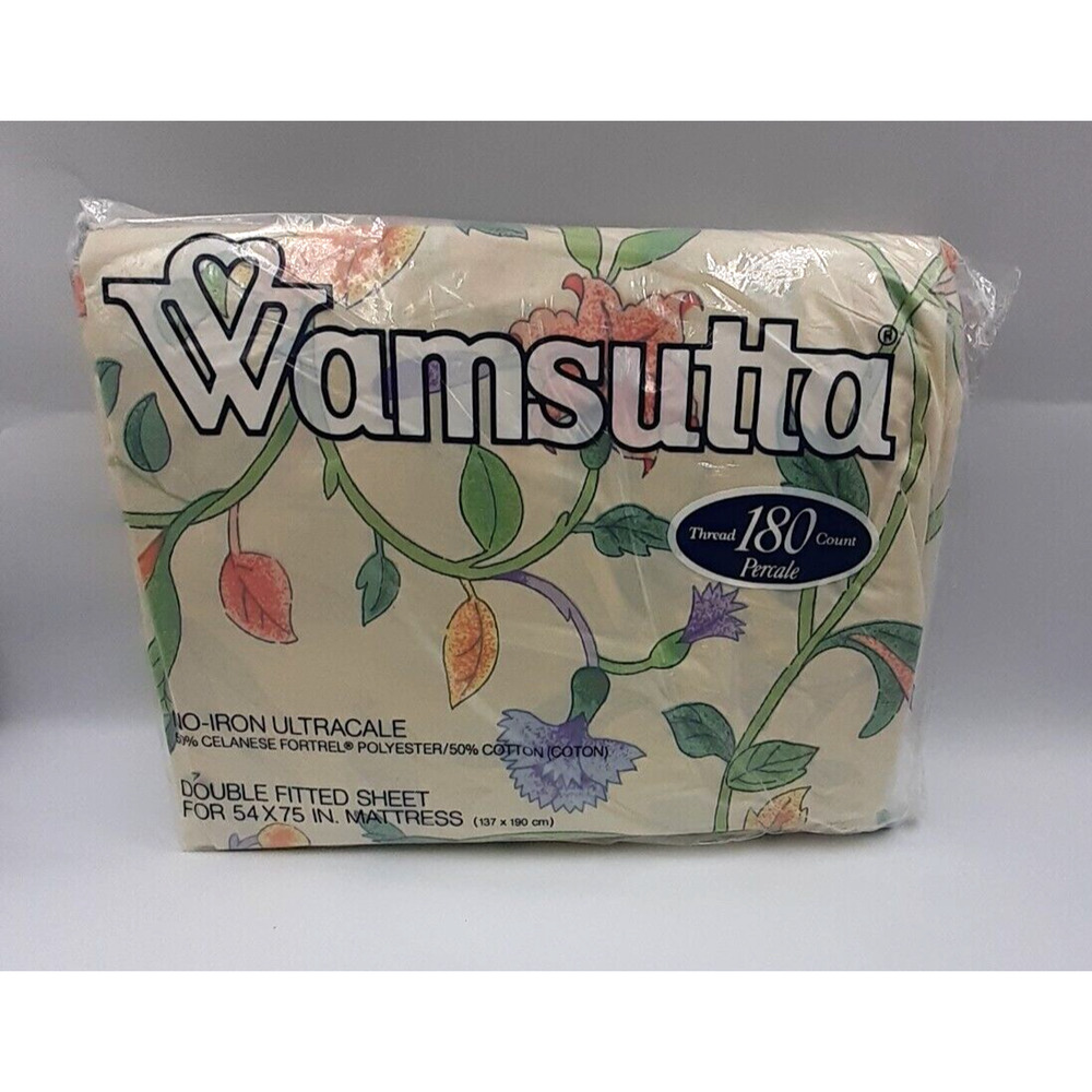Vintage WAMSUTTA Oriental Fantasy Full Fitted Sheet Multicolor USA Sealed NWT